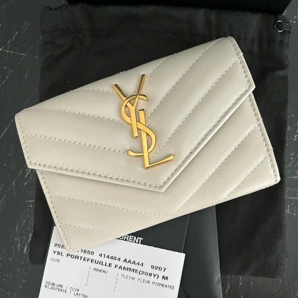 Saint Laurent Quilted Leather Card Holder Wallet - Picture 6 of 16